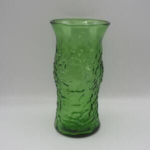 EO Brody Cleveland OH USA Emerald Green Textured Glass Flower Vase